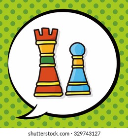 chess doodle, speech bubble