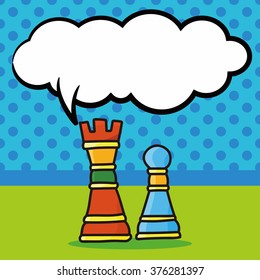 chess doodle, speech bubble
