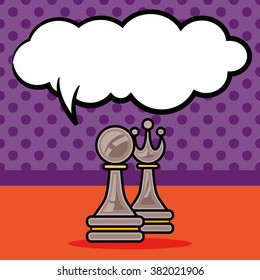 chess doodle, speech bubble