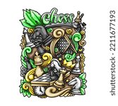 Chess Doodle Vector Design Illustration