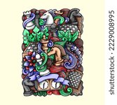 Chess Doodle Vector Design Illustration