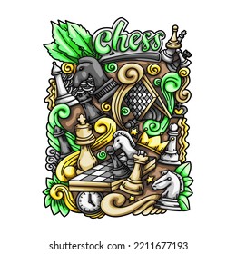 Chess Doodle Vector Design Illustration