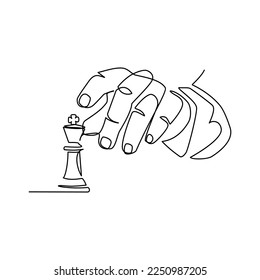 Chess drawn in line art style