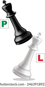 Chess Driving learning to pass logo icon vector illustration queen of chess