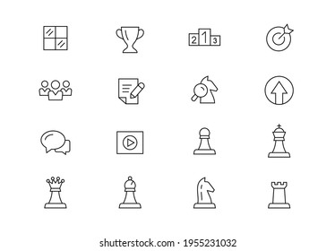 Chess editable stroke vector icons