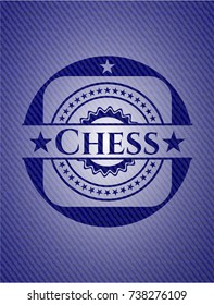 Chess emblem with denim texture