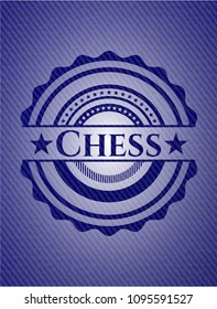 Chess emblem with jean texture