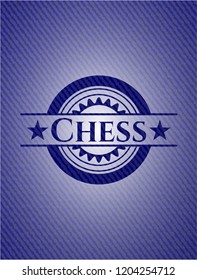 Chess emblem with jean texture