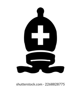 Icono del Obispo de figuras de ajedrez aislado en fondo blanco. Ilustración vectorial.