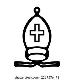 Chess figure bishop icon isolated on white background. Vector illustration.