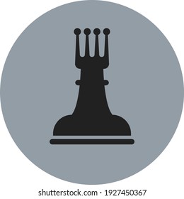 Chess figure black queen, illustration, vector on white background.