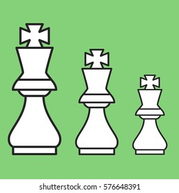 Chess figure king on a green background. Vector illustration