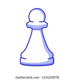 Chess figure pawn. Flat vector line art.
Isolated on a white background.A figure for a board game.