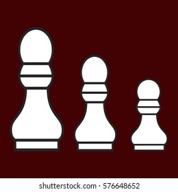 Chess figure a pawn on a brown background. Vector illustration