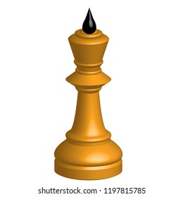 Chess figure, piece - king. Vector 3d illustration isolated on white background.