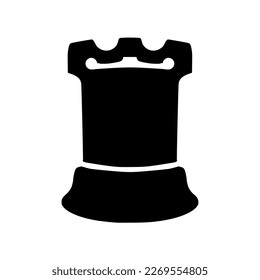 Chess figure rook icon isolated on white background. Vector illustration.