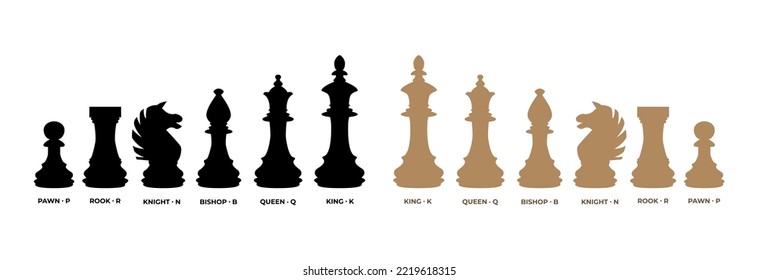 Chess figure silhouette created in flat style.Chess figure silhouette