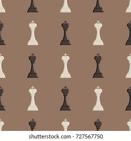 Chess figure vector seamless pattern tournament background