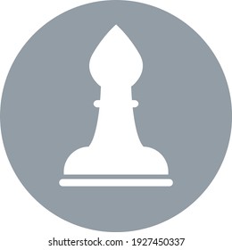 Chess figure white bishop, illustration, vector on white background.