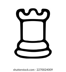Chess figure white Rook icon isolated on white background. Vector illustration.