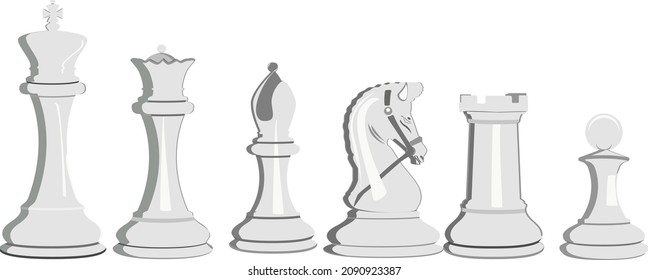 Chess figures, illustration, vector on a white background.