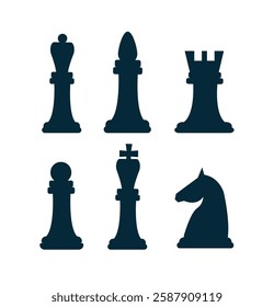 Chess Figures Isolated on White. Intellectual games and leisure activity concept vector art