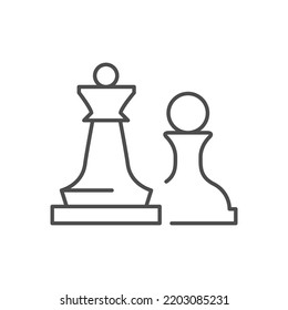 Chess figures line outline icon