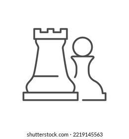 Chess figures line outline icon