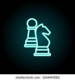 Chess figures neon icon. Simple thin line, outline vector of startup icons for ui and ux, website or mobile application
