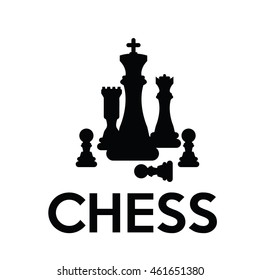 Chess Figures on white