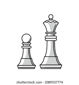 chess figures pawn queen game