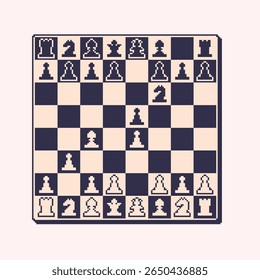 Chess figures pixel art set. Chessmen collection 8 bit sprite. Game development, mobile app. Isolated vector illustration.	