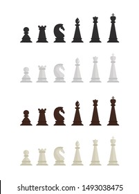 Chess Figures Set Pack Black and White