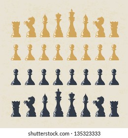 Chess figures set. Vector, EPS10