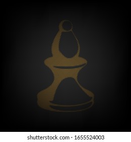 Chess figures sign. Icon as grid of small orange light bulb in darkness. Illustration.