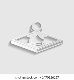 Chess figures sign. Paper style icon. Illustration.