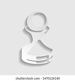 Chess figures sign. Paper style icon. Illustration.