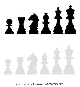 Chess figures simple vector chessboard