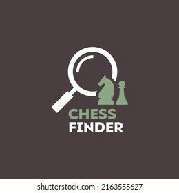 Chess with Find logo vector design symbol graphic icon sign illustration creative idea