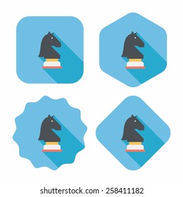 chess flat icon with long shadow,eps10