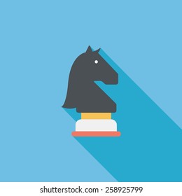 chess flat icon with long shadow,eps10