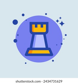Chess flat illustration. Board game signs vector illustration.