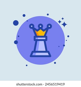 Chess flat illustration. Board game signs vector illustration.