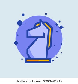 Chess flat illustration. Horse signs vector illustration.