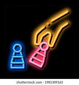 Chess Game Battle neon light sign vector. Glowing bright icon Chess Game Battle sign. transparent symbol illustration