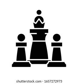 Chess game black icon, concept illustration, vector flat symbol, glyph sign.