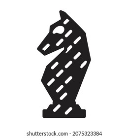 Chess game black vector icon.Black vector illustration of horse. Isolated illustration of chess game icon on white background.