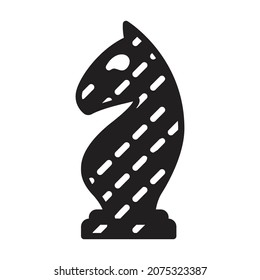 Chess game black vector icon.Black vector illustration of horse. Isolated illustration of chess game icon on white background.