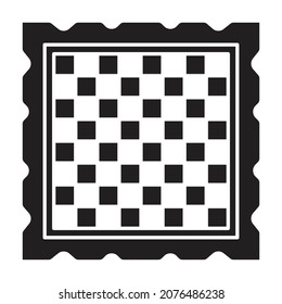 Chess game black vector icon.Black vector illustration of board. Isolated illustration of chess game icon on white background.