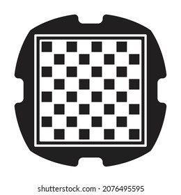 Chess game black vector icon.Black vector illustration of board. Isolated illustration of chess game icon on white background.